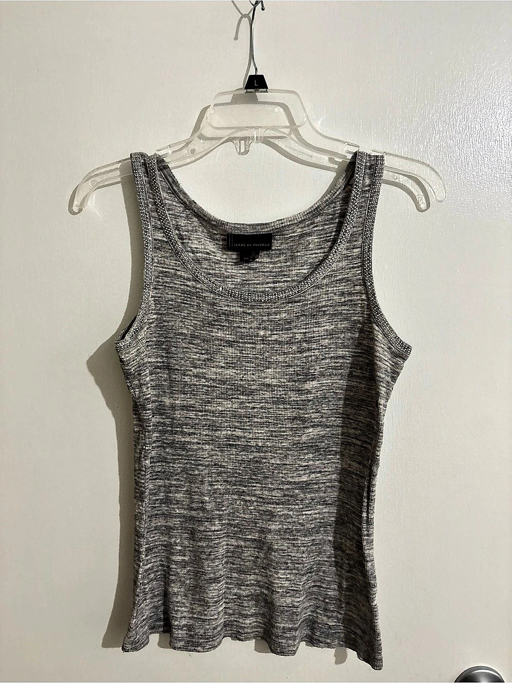 Buffalo Jeans by Buffalo tank top Tank Top in Gray & White Size Small Like New